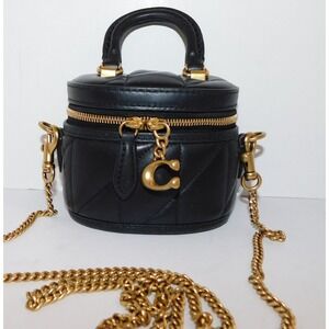 Coach Trail Crossbody Bag 12 With Pillow Quilting In Leather/Im/Black CU144